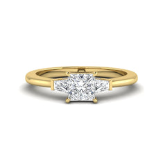 OctaPearl Princess Three Stone Lab Grown Diamond Engagement Ring