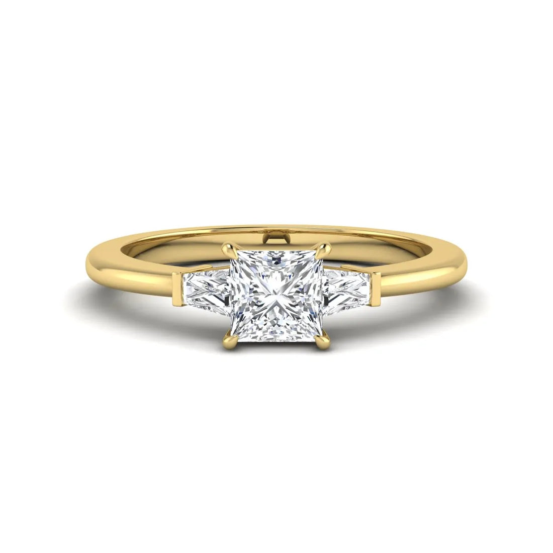 OctaPearl Princess Three Stone Lab Grown Diamond Engagement Ring