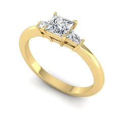 OctaPearl Princess Three Stone Lab Grown Diamond Engagement Ring - alternate view