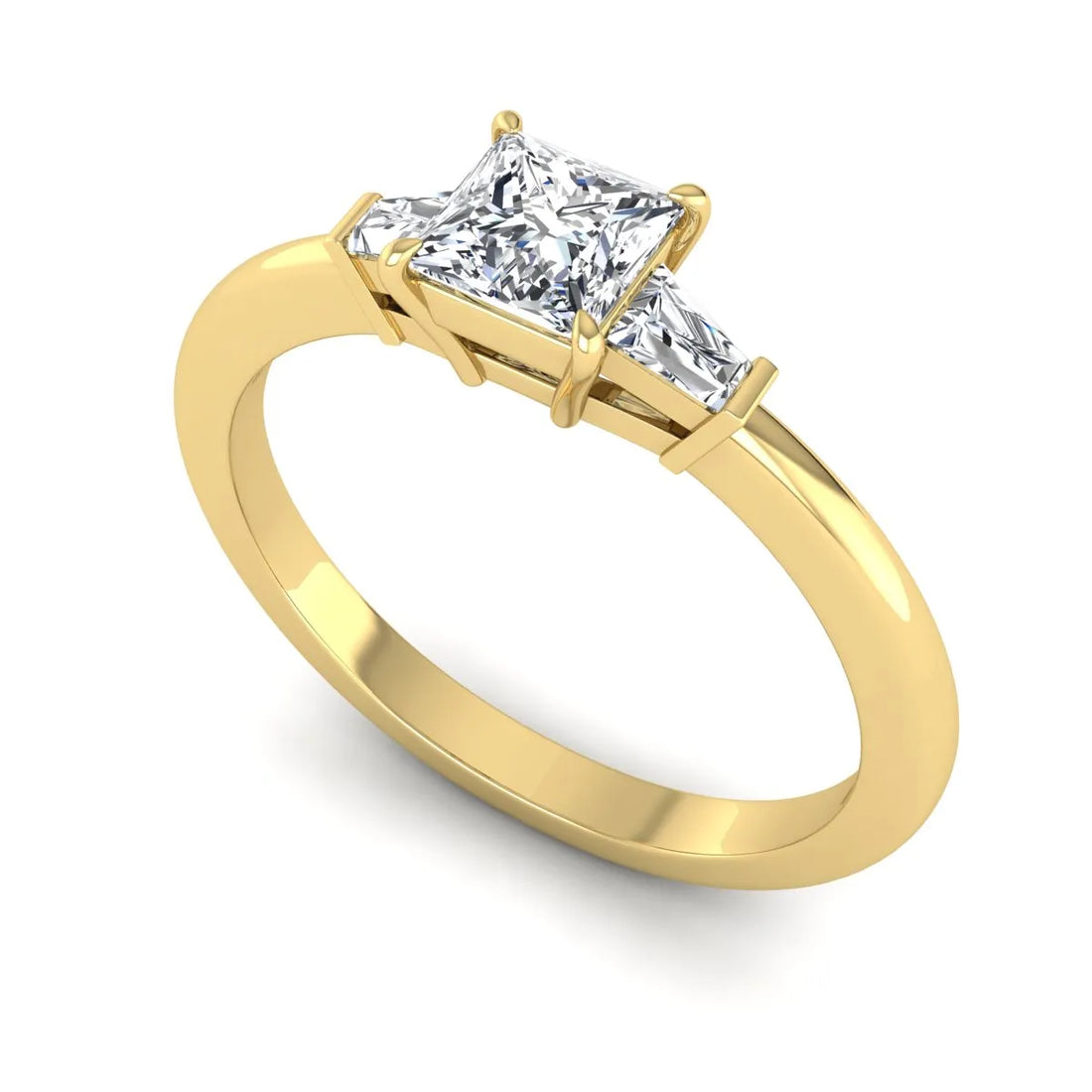 OctaPearl Princess Three Stone Lab Grown Diamond Engagement Ring