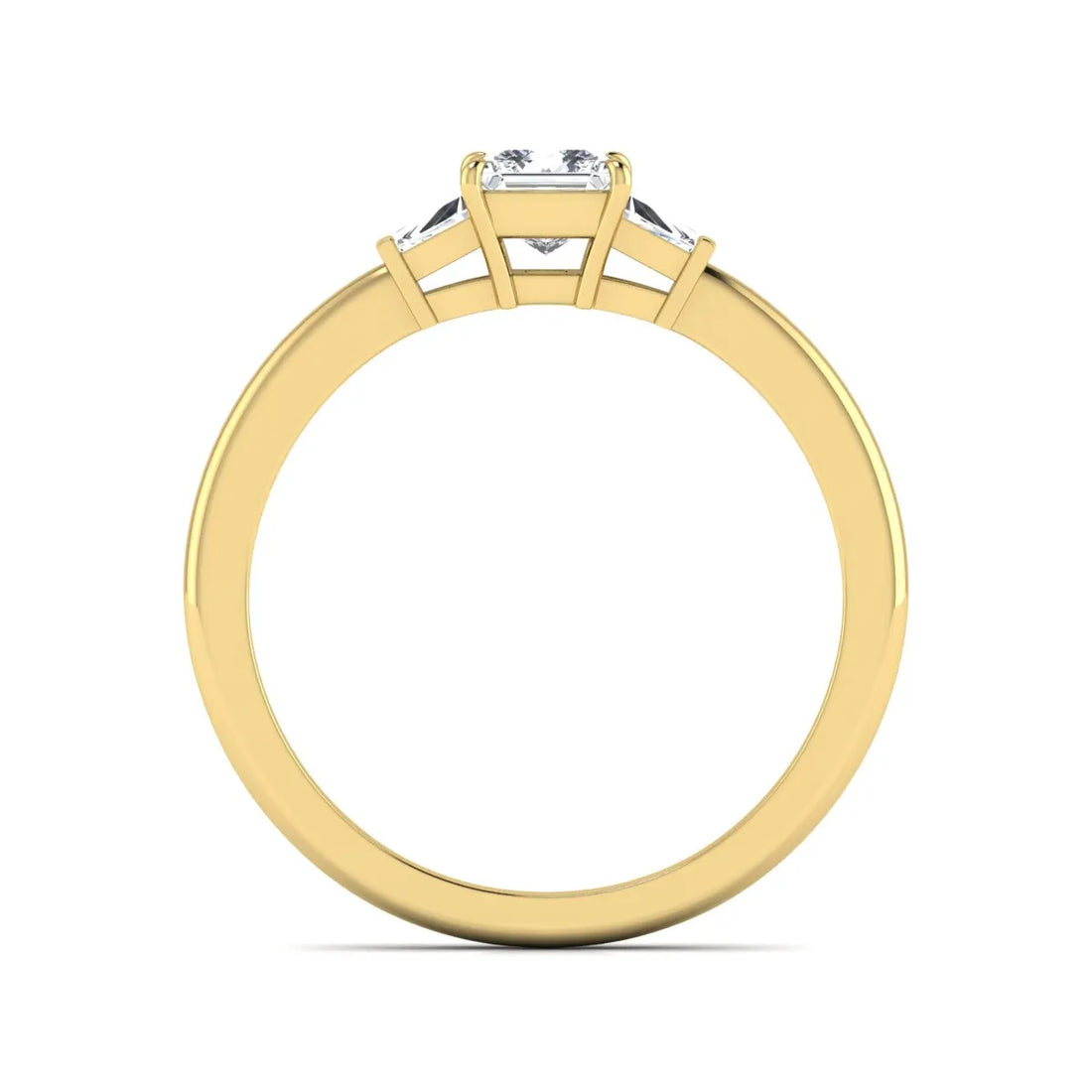 OctaPearl Princess Three Stone Lab Grown Diamond Engagement Ring