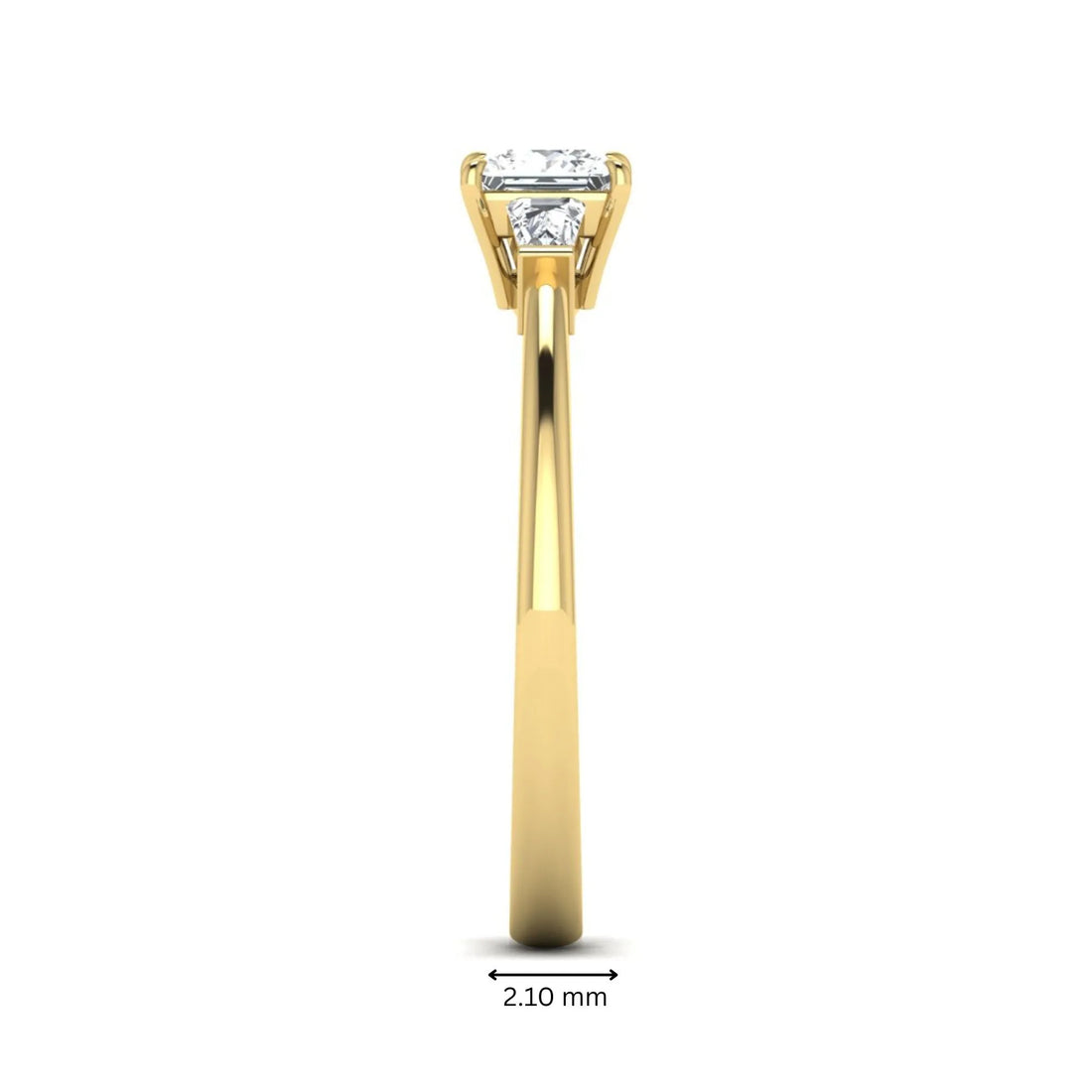 OctaPearl Princess Three Stone Lab Grown Diamond Engagement Ring