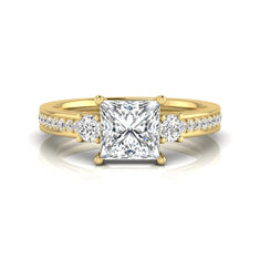 OctaPearl 2.5 ct Princess Three Stone Lab Grown Diamond Engagement Ring