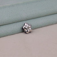 Purple Gemstone Floral 925 Silver Button Set