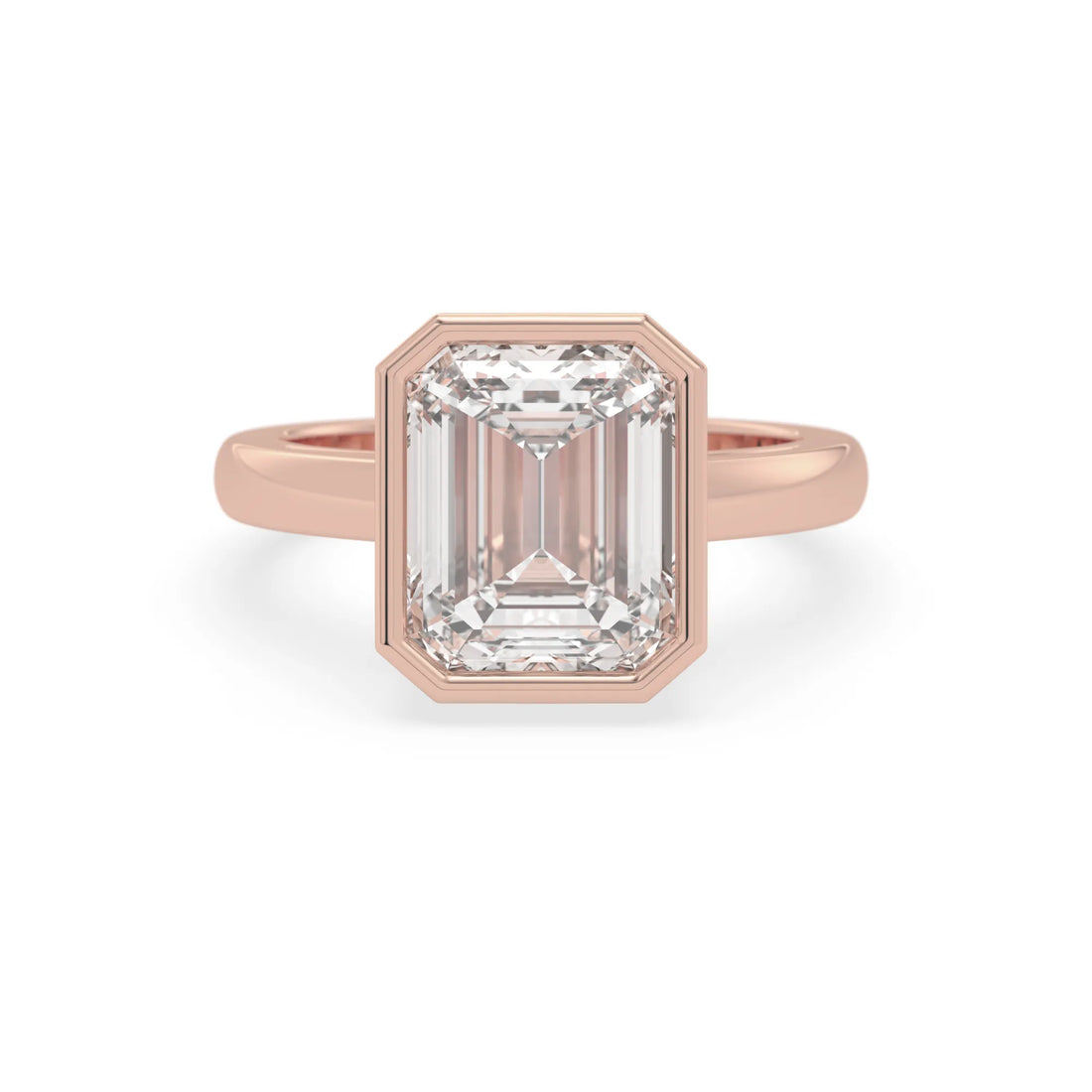 OctaPearl 5 ct Radiant Bezel Set Lab Grown Diamond Solitaire Engagement Ring