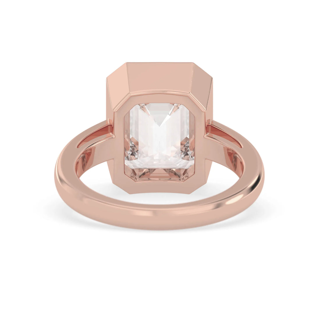 OctaPearl 5 ct Radiant Bezel Set Lab Grown Diamond Solitaire Engagement Ring