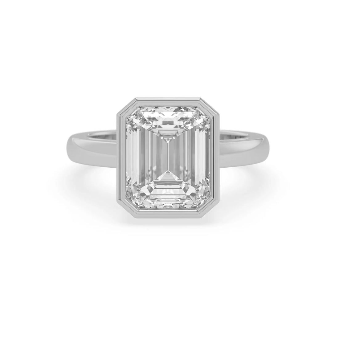 OctaPearl 5 ct Radiant Bezel Set Lab Grown Diamond Solitaire Engagement Ring