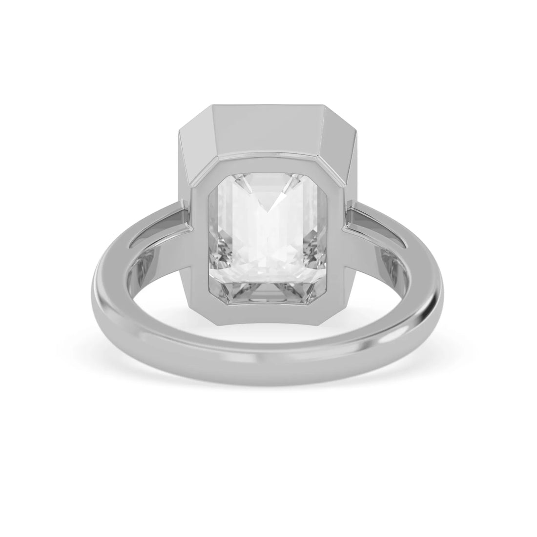 OctaPearl 5 ct Radiant Bezel Set Lab Grown Diamond Solitaire Engagement Ring