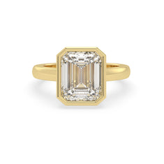OctaPearl 5 ct Radiant Bezel Set Lab Grown Diamond Solitaire Engagement Ring
