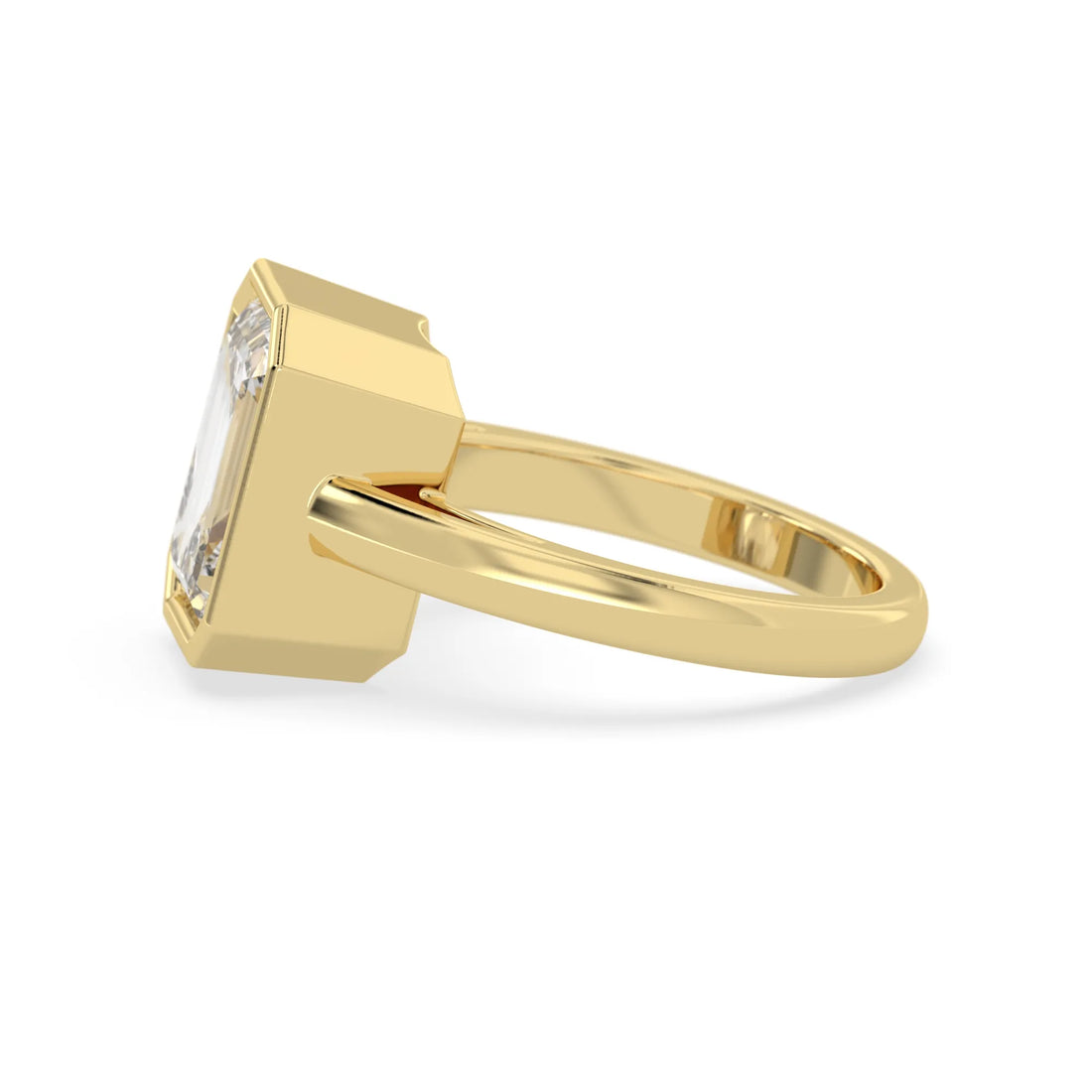 OctaPearl 5 ct Radiant Bezel Set Lab Grown Diamond Solitaire Engagement Ring