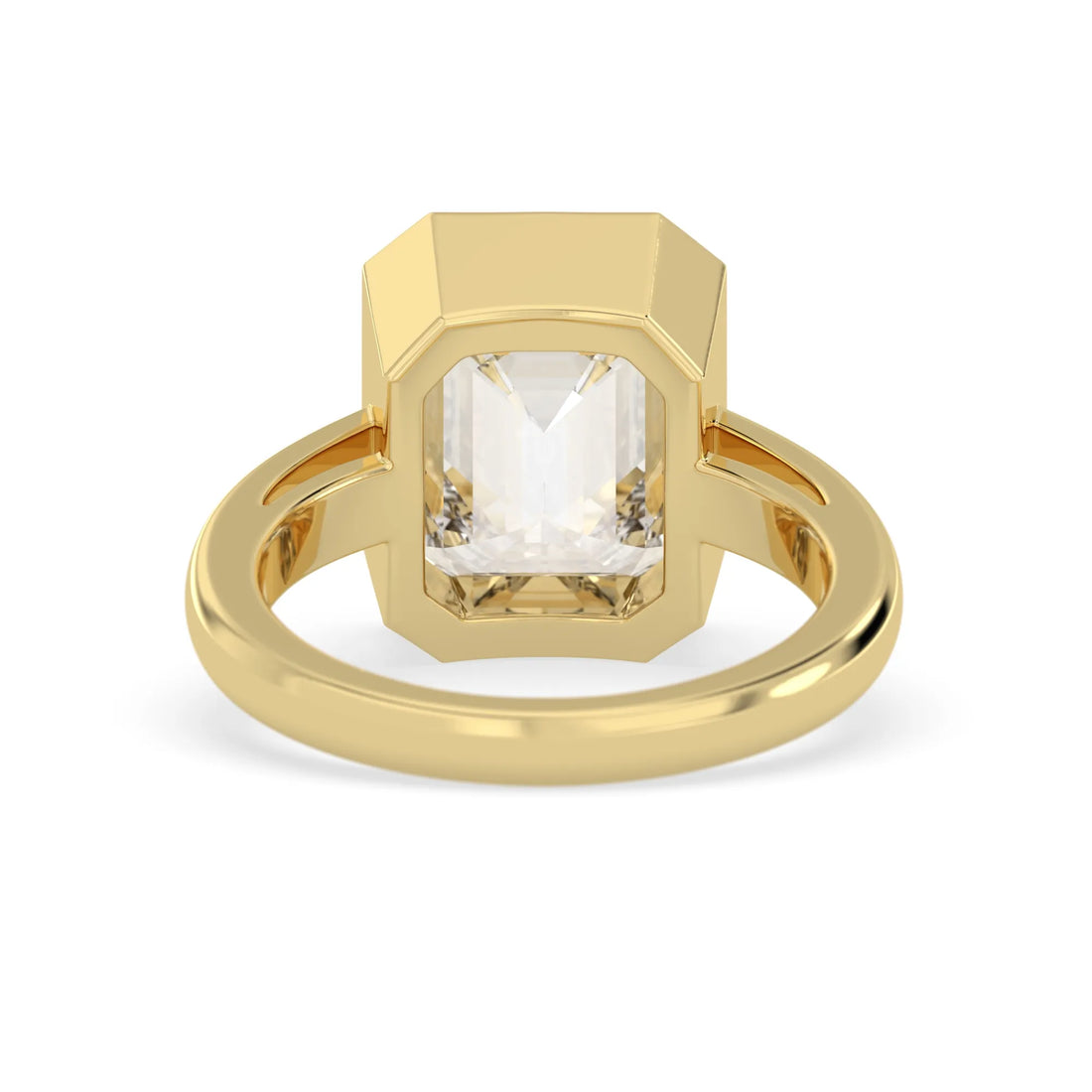 OctaPearl 5 ct Radiant Bezel Set Lab Grown Diamond Solitaire Engagement Ring