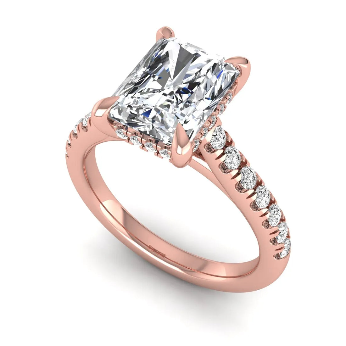 OctaPearl 2.5 ct Radiant Cut Hidden Halo Lab Grown Diamond Engagement Ring