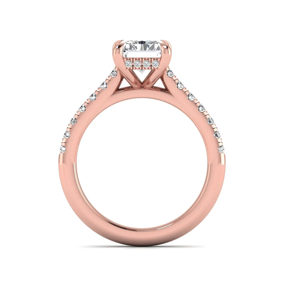 OctaPearl 2.5 ct Radiant Cut Hidden Halo Lab Grown Diamond Engagement Ring