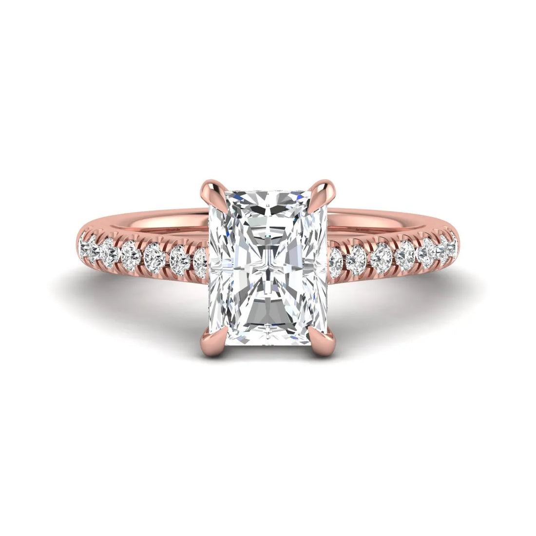 OctaPearl 2.5 ct Radiant Cut Hidden Halo Lab Grown Diamond Engagement Ring