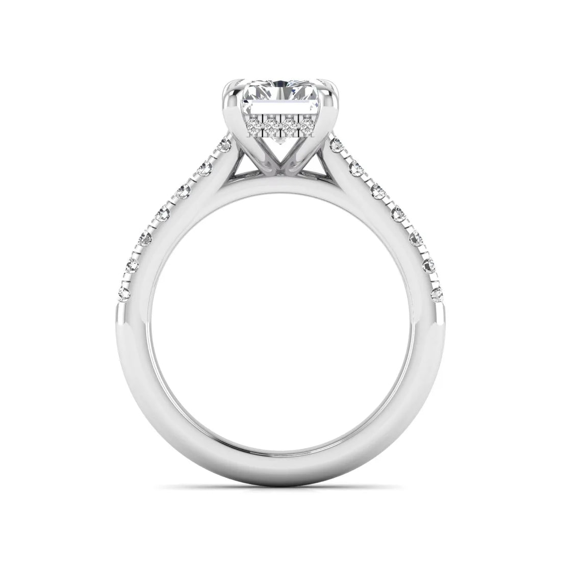 OctaPearl 2.5 ct Radiant Cut Hidden Halo Lab Grown Diamond Engagement Ring