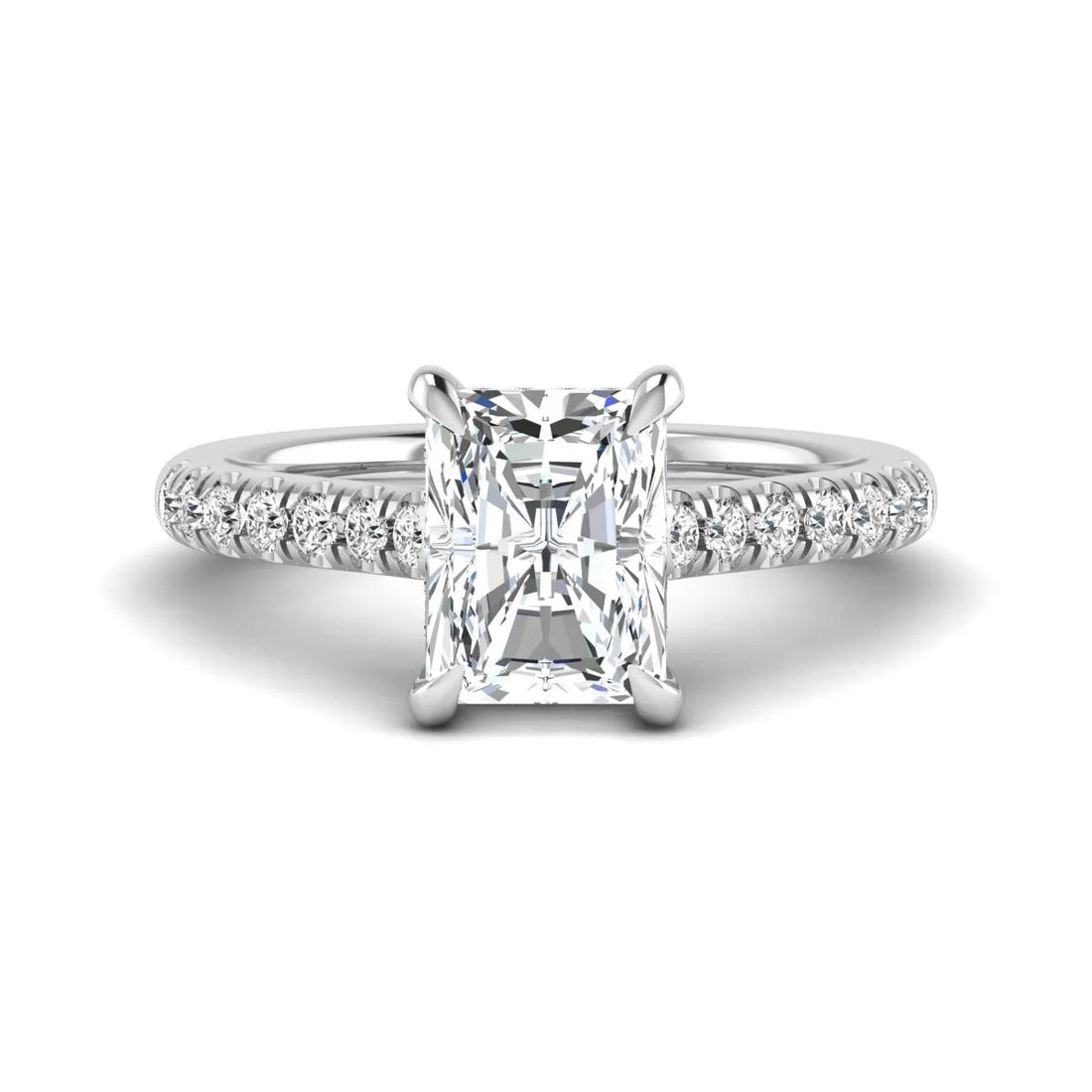 OctaPearl 2.5 ct Radiant Cut Hidden Halo Lab Grown Diamond Engagement Ring