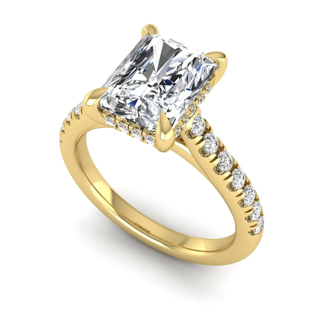 OctaPearl 2.5 ct Radiant Cut Hidden Halo Lab Grown Diamond Engagement Ring