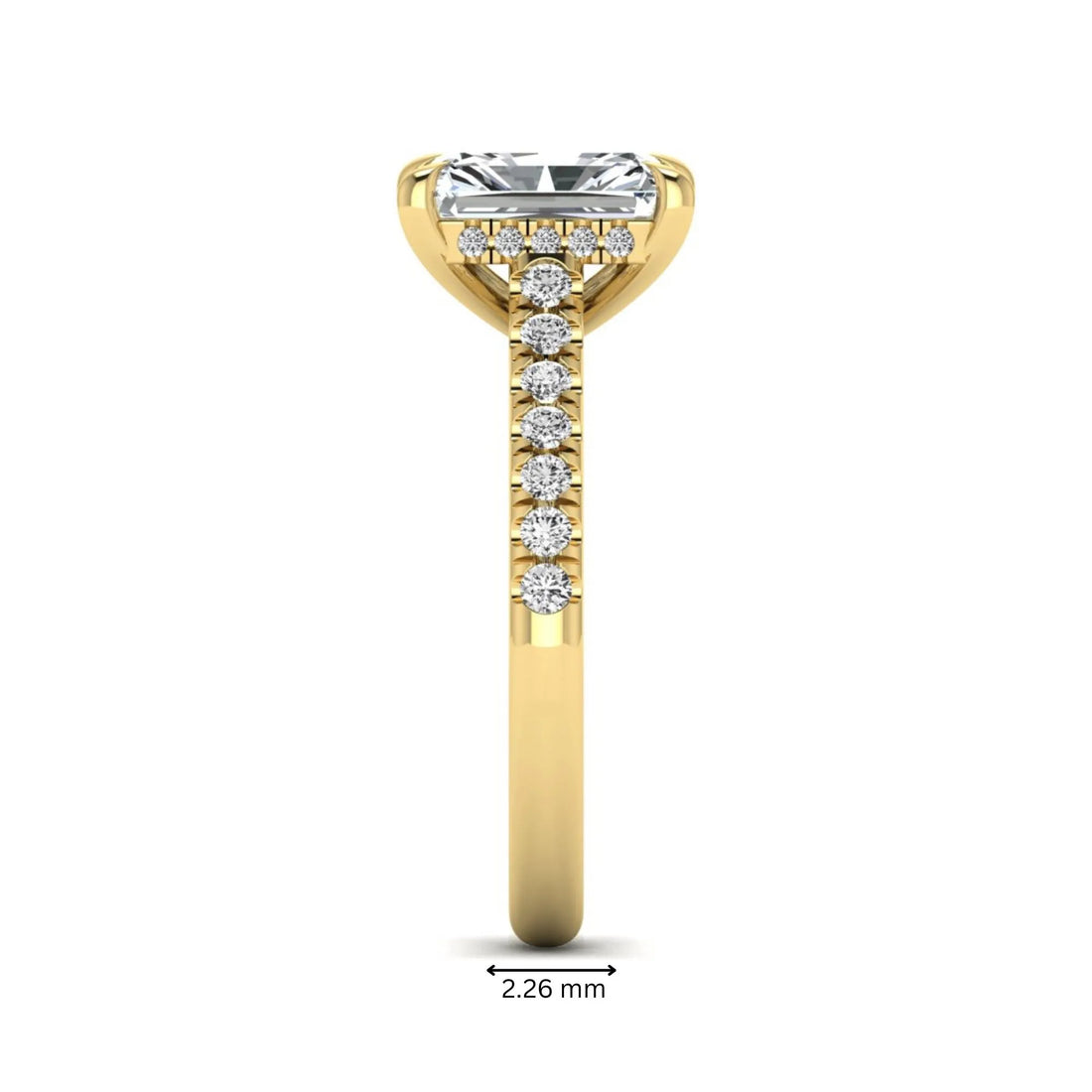 OctaPearl 2.5 ct Radiant Cut Hidden Halo Lab Grown Diamond Engagement Ring