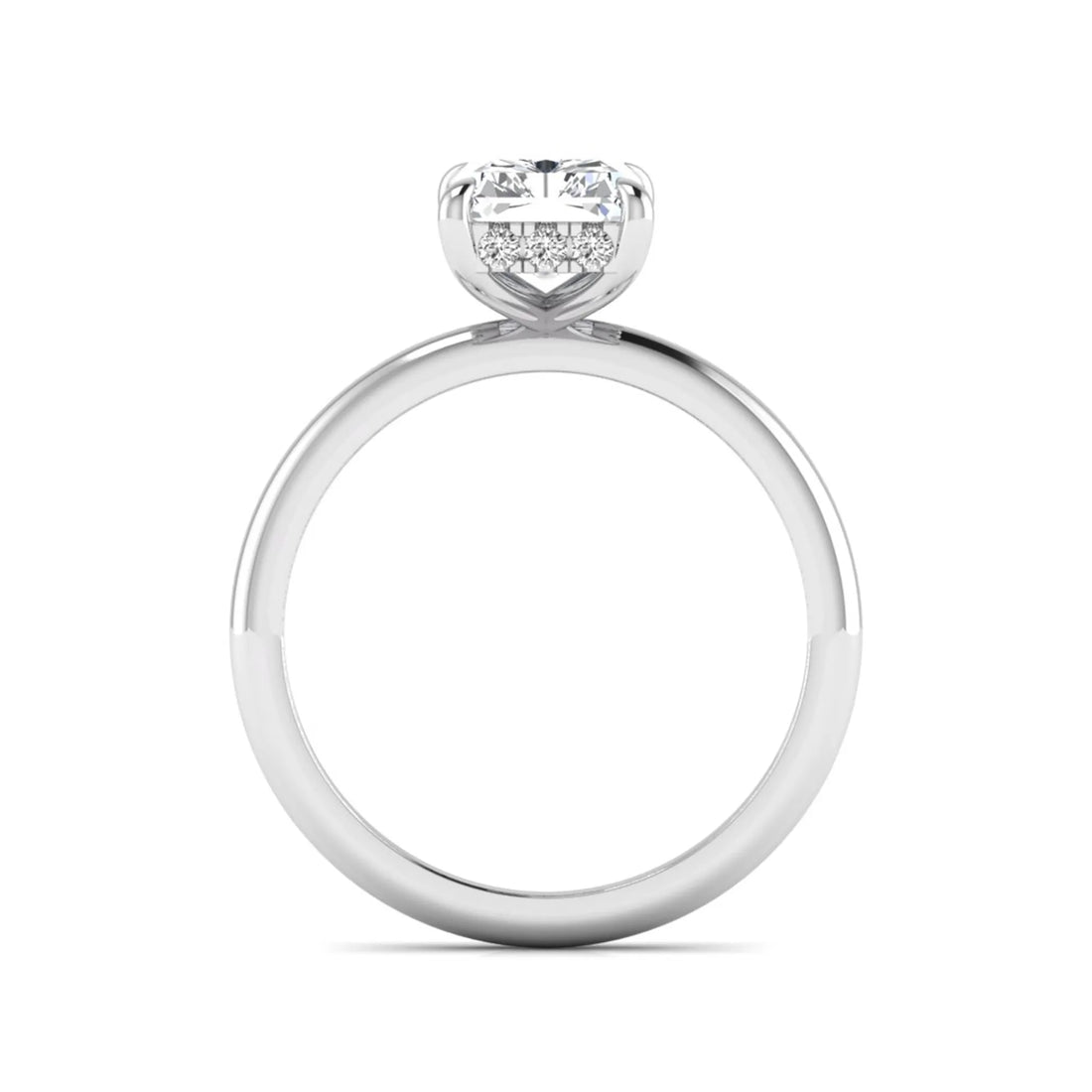 OctaPearl 2.5 ct Radiant Cut Hidden Halo Lab Grown Diamond Solitaire Engagement Ring