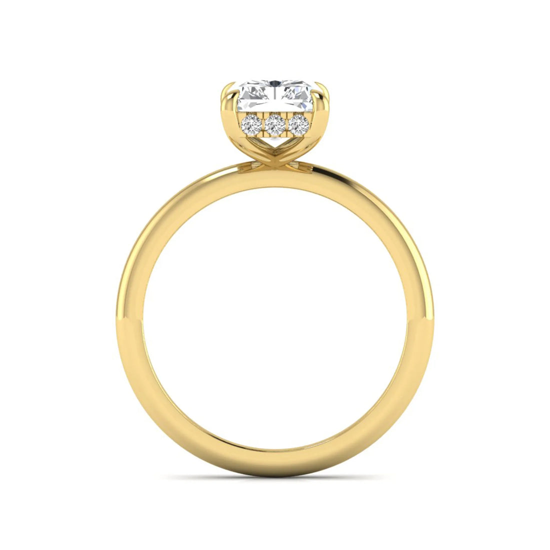 OctaPearl 2.5 ct Radiant Cut Hidden Halo Lab Grown Diamond Solitaire Engagement Ring