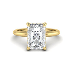OctaPearl 2.5 ct Radiant Cut Hidden Halo Lab Grown Diamond Solitaire Engagement Ring