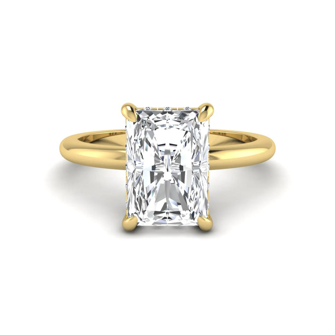 OctaPearl 2.5 ct Radiant Cut Hidden Halo Lab Grown Diamond Solitaire Engagement Ring