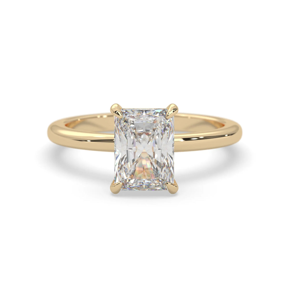 OctaPearl Radiant Cut Solitaire Lab Grown Diamond Engagement Ring - Yellow Gold