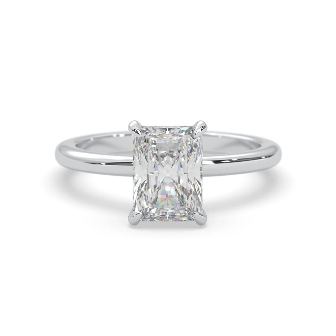 OctaPearl Radiant Cut Solitaire Lab Grown Diamond Engagement Ring - White Gold