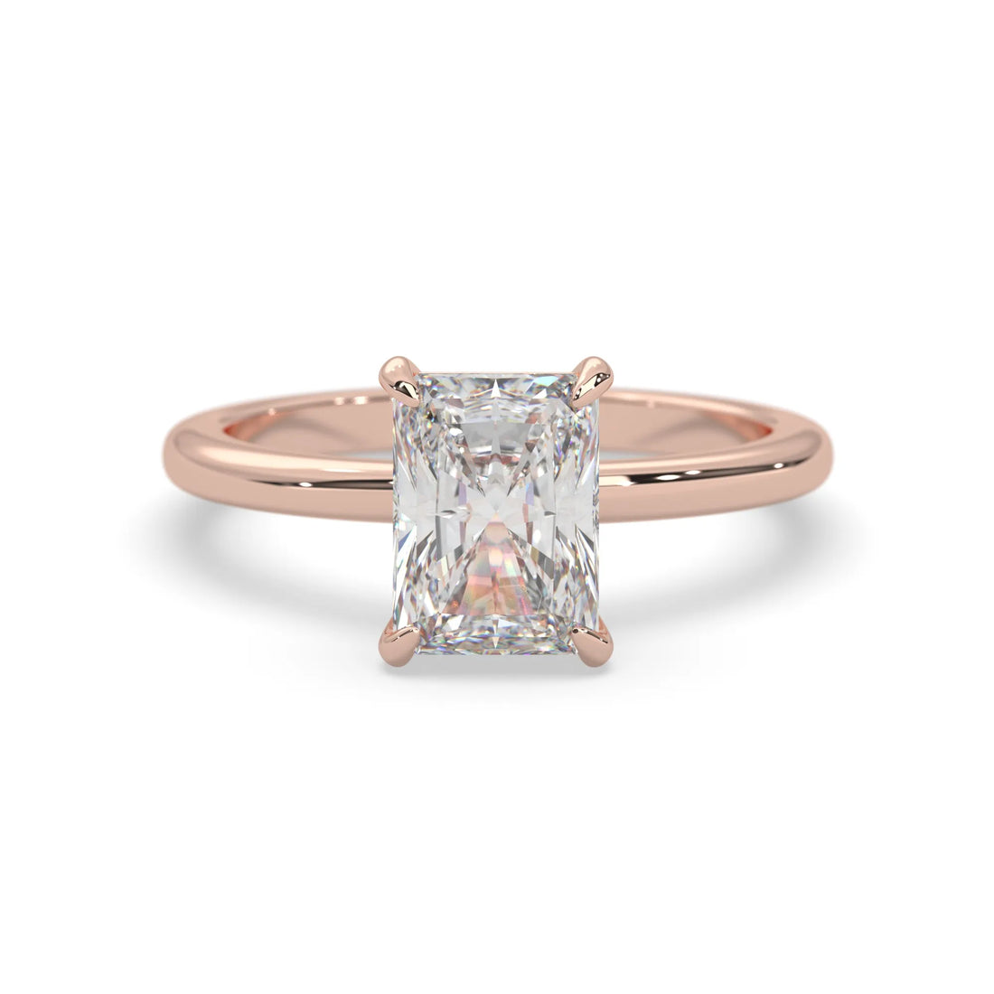 OctaPearl Radiant Cut Solitaire Lab Grown Diamond Engagement Ring - Rose Gold