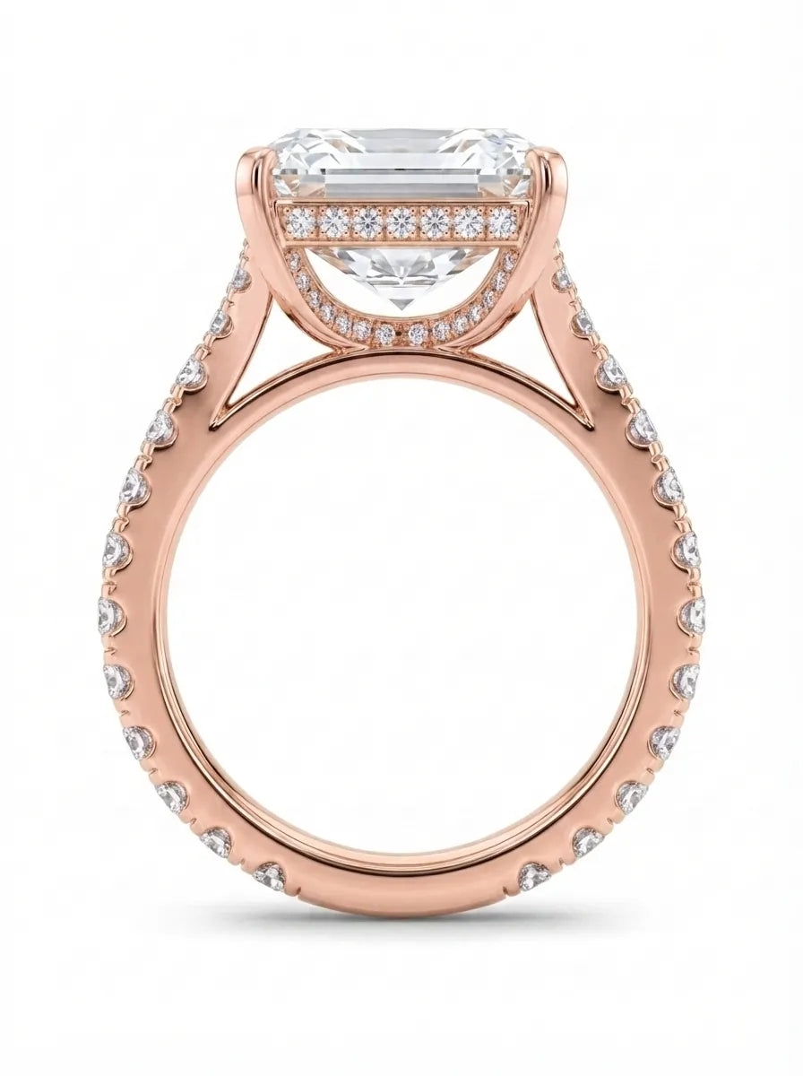 OctaPearl 3.5 ct Radiant Cut Split Shank Lab Grown Diamond Engagement Ring