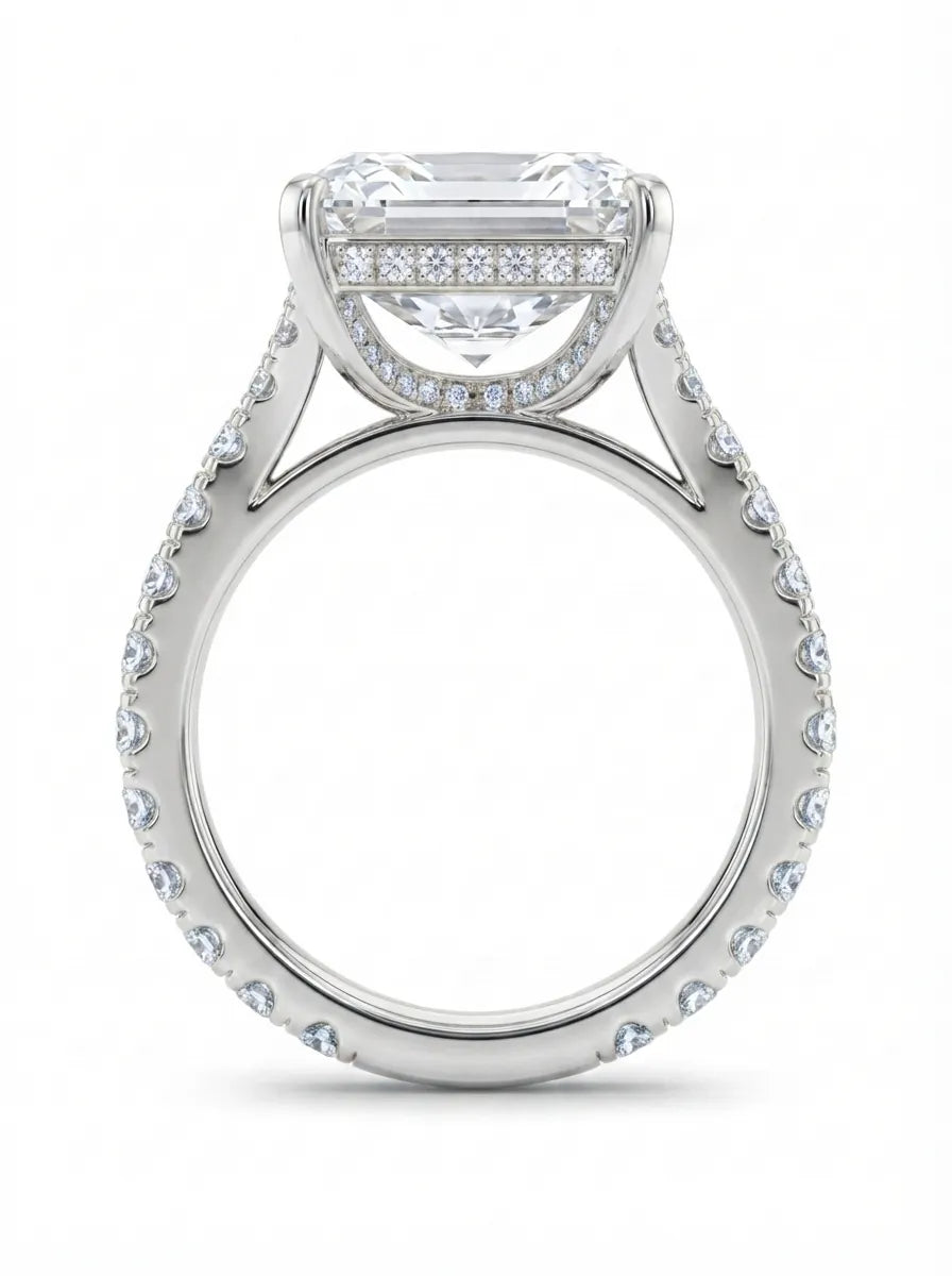OctaPearl 3.5 ct Radiant Cut Split Shank Lab Grown Diamond Engagement Ring