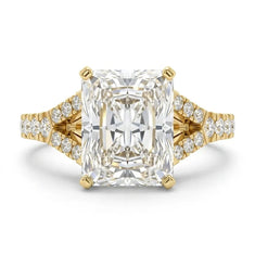 OctaPearl 3.5 ct Radiant Cut Split Shank Lab Grown Diamond Engagement Ring
