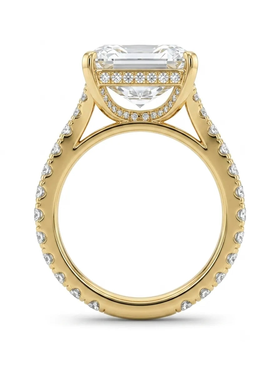 OctaPearl 3.5 ct Radiant Cut Split Shank Lab Grown Diamond Engagement Ring