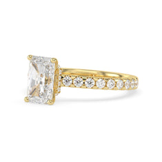 OctaPearl 1.5 ct Radiant Hidden Halo Lab Grown Diamond Pave Engagement Ring - alternate view