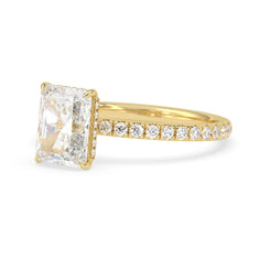 OctaPearl 2.5 ct Radiant Hidden Halo Lab Grown Diamond Pave Engagement Ring - alternate view