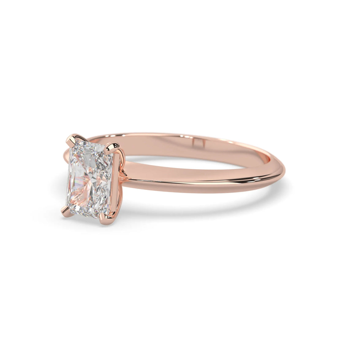OctaPearl Radiant Cut Solitaire Engagement Ring
