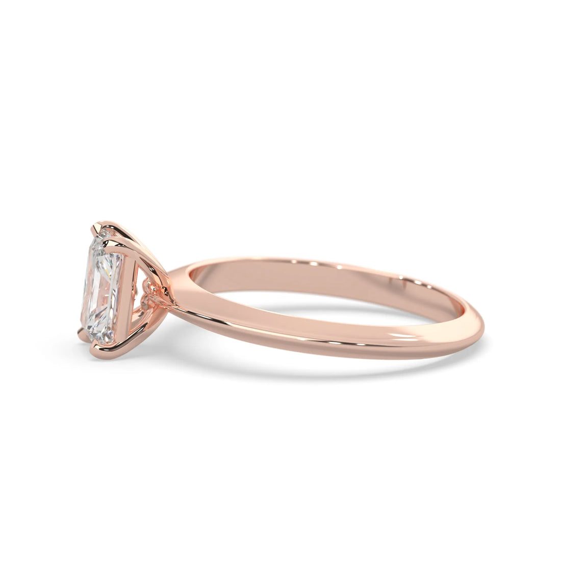 OctaPearl Radiant Cut Solitaire Engagement Ring