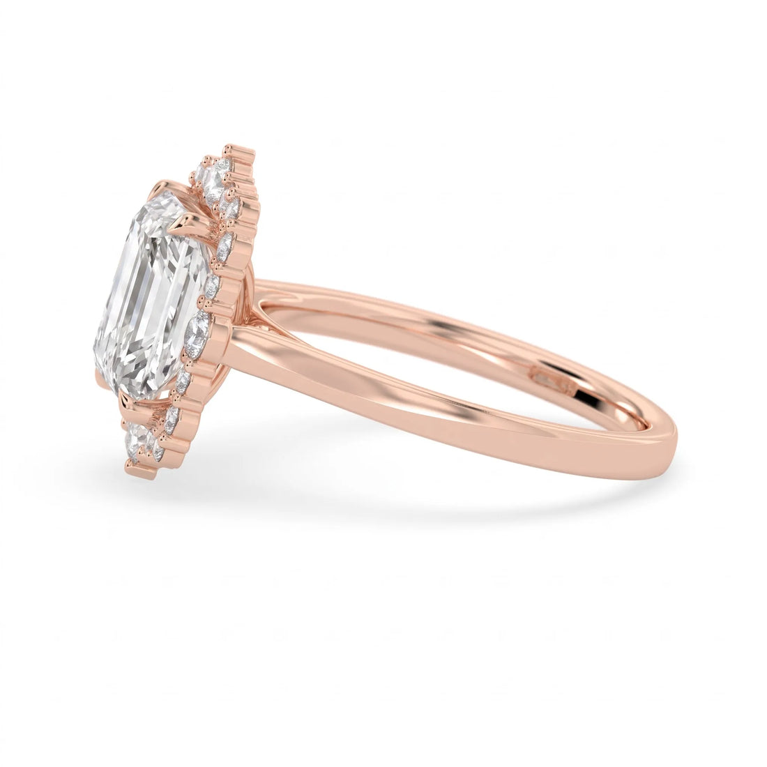 OctaPearl 2.5 ct Radiant Cut Halo Lab Grown Diamond Engagement Ring
