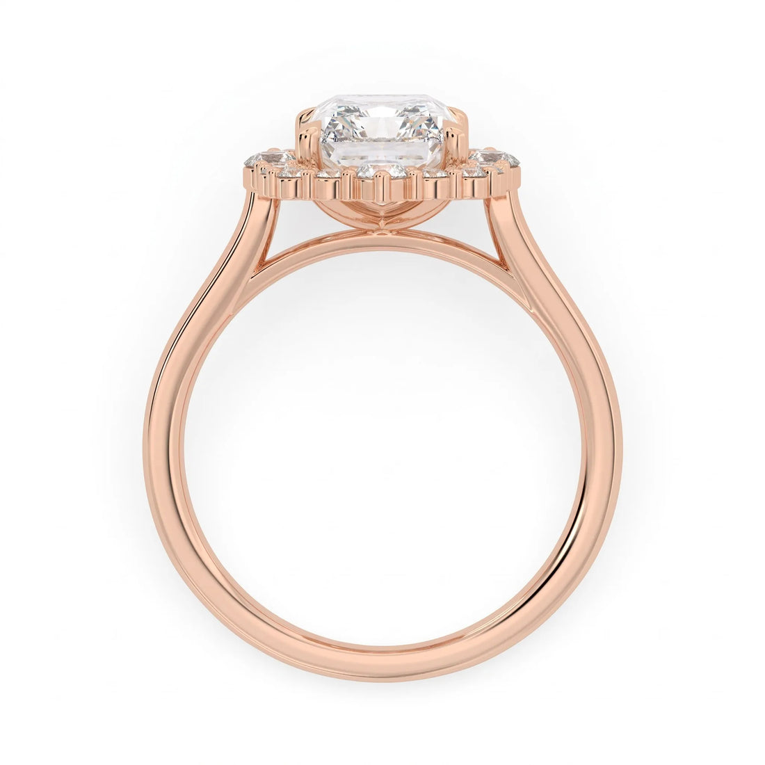 OctaPearl 2.5 ct Radiant Cut Halo Lab Grown Diamond Engagement Ring