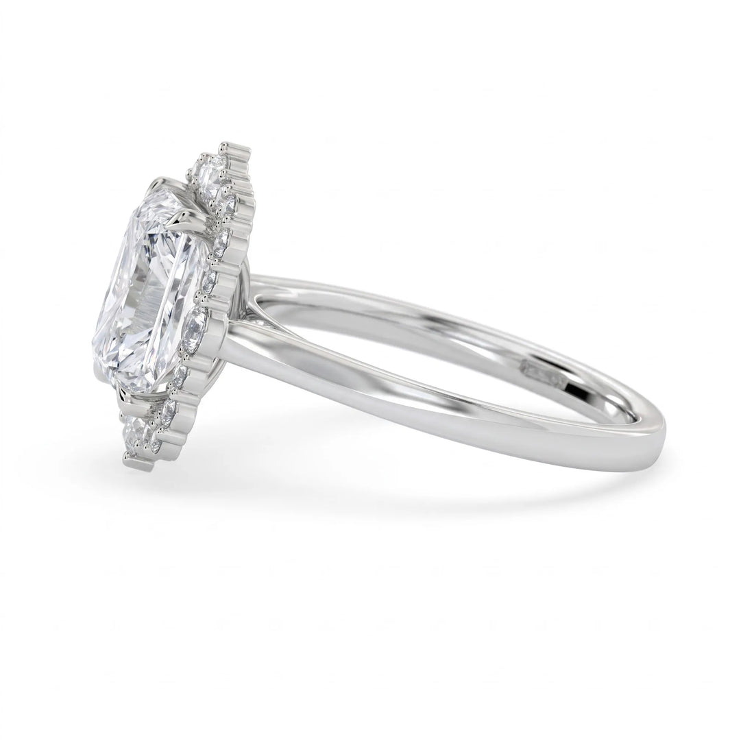 OctaPearl 2.5 ct Radiant Cut Halo Lab Grown Diamond Engagement Ring