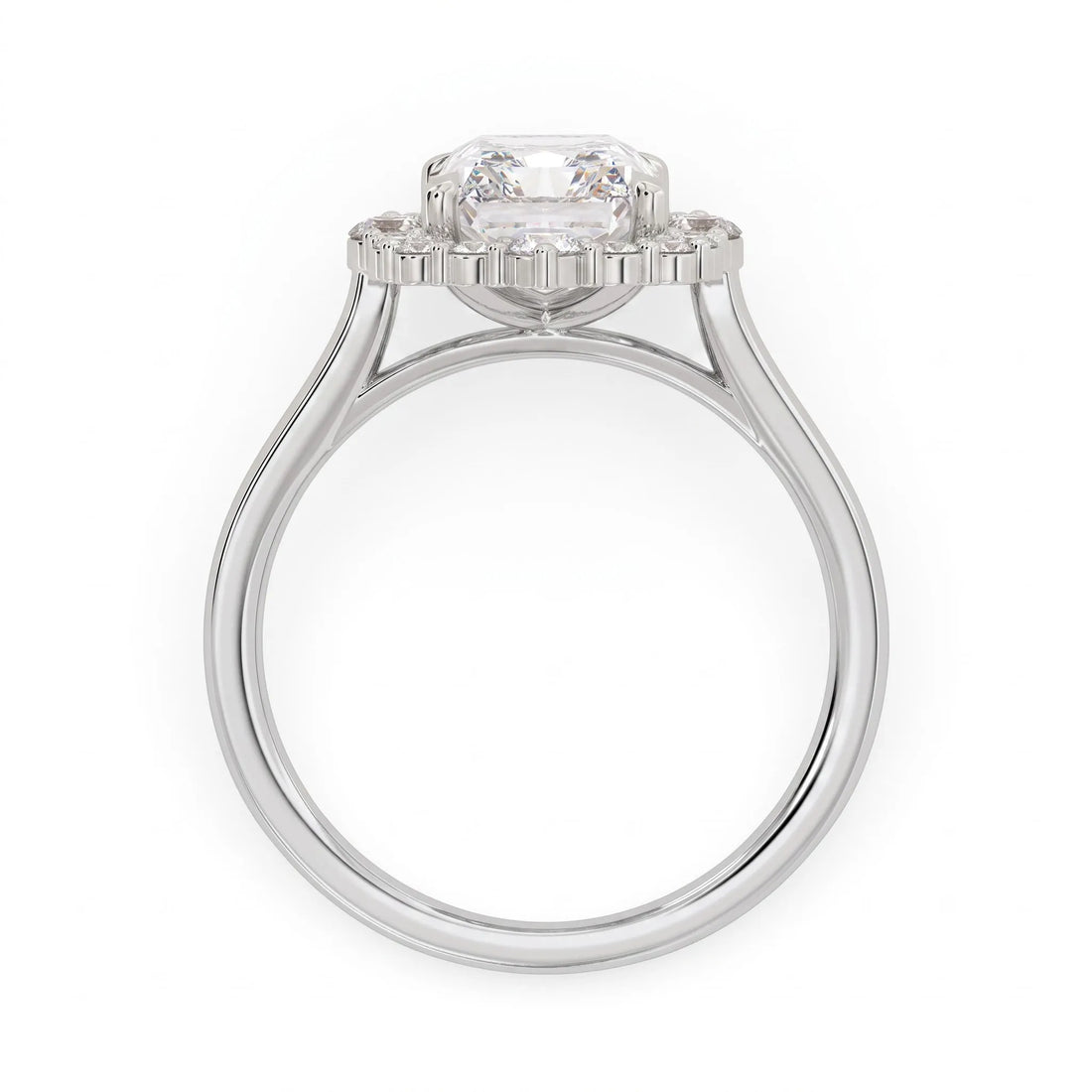 OctaPearl 2.5 ct Radiant Cut Halo Lab Grown Diamond Engagement Ring