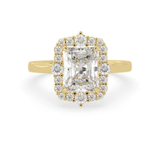 OctaPearl 2.5 ct Radiant Cut Halo Lab Grown Diamond Engagement Ring