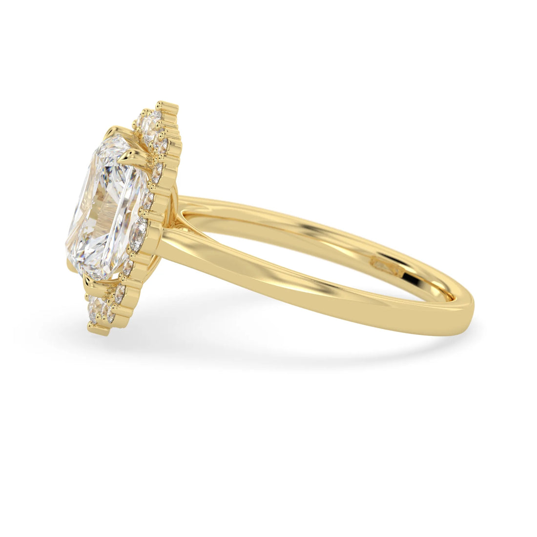 OctaPearl 2.5 ct Radiant Cut Halo Lab Grown Diamond Engagement Ring