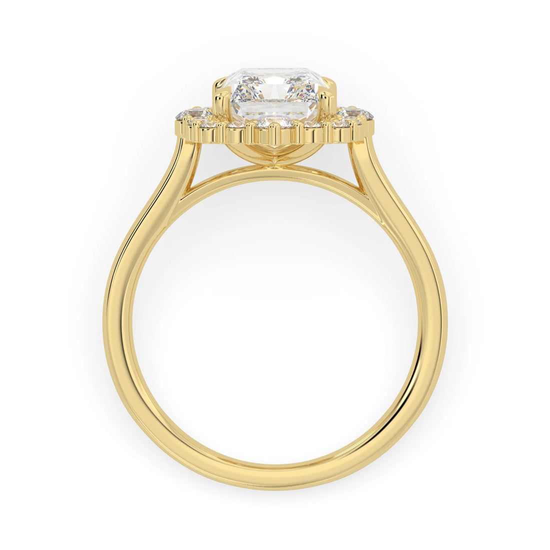 OctaPearl 2.5 ct Radiant Cut Halo Lab Grown Diamond Engagement Ring