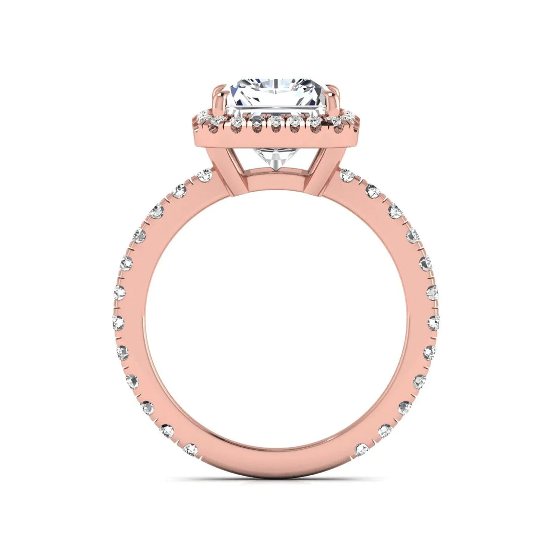 OctaPearl 3.5 ct Radiant Halo Lab Grown Diamond Engagement Ring