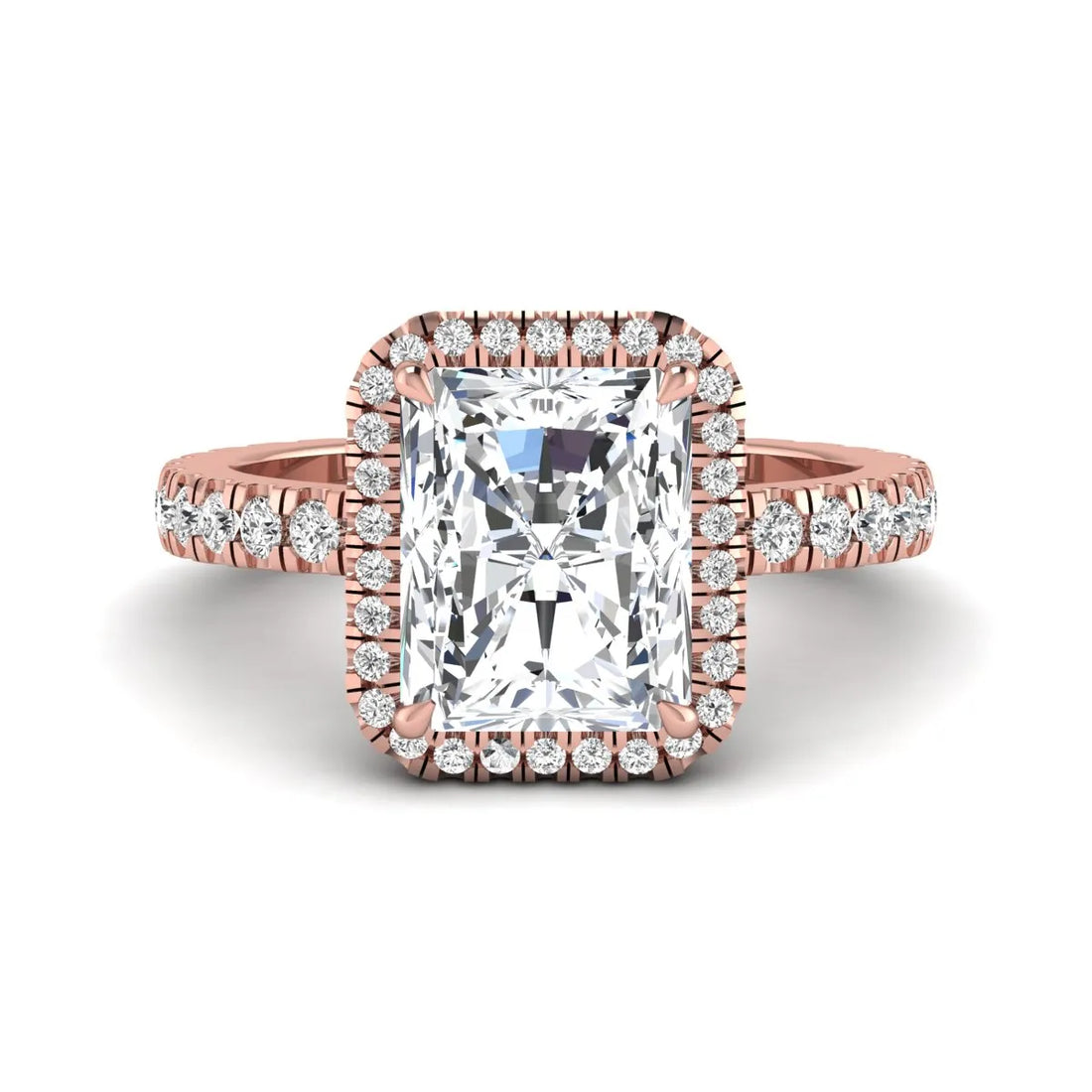 OctaPearl 3.5 ct Radiant Halo Lab Grown Diamond Engagement Ring