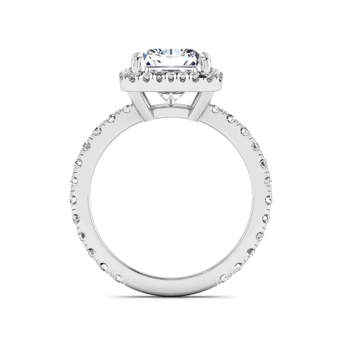 OctaPearl 3.5 ct Radiant Halo Lab Grown Diamond Engagement Ring