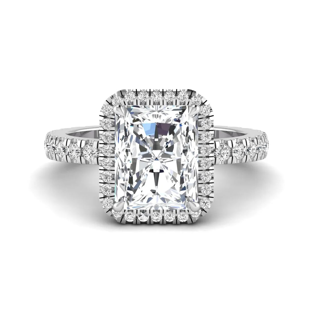 OctaPearl 3.5 ct Radiant Halo Lab Grown Diamond Engagement Ring