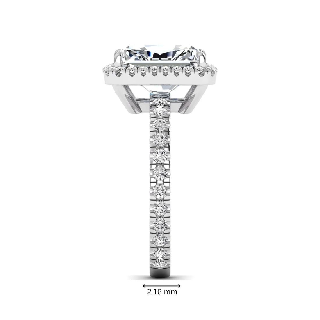 OctaPearl 3.5 ct Radiant Halo Lab Grown Diamond Engagement Ring