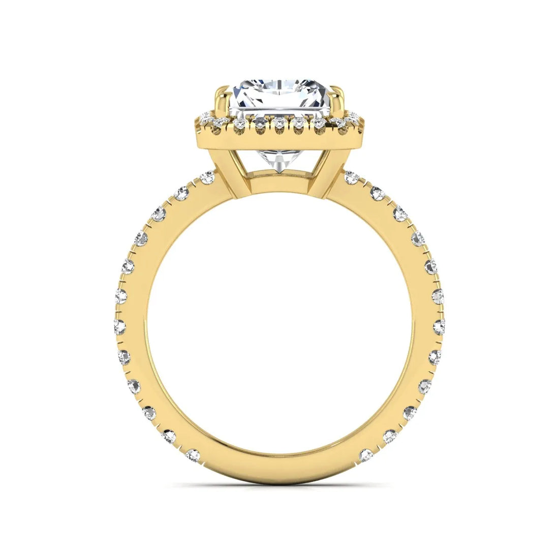OctaPearl 3.5 ct Radiant Halo Lab Grown Diamond Engagement Ring